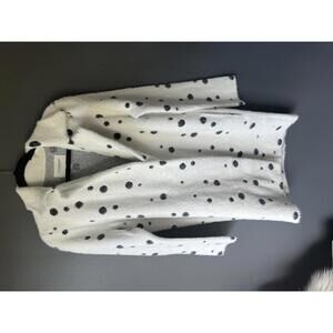 Liverpool White and Black Polka Dot Wool Coat